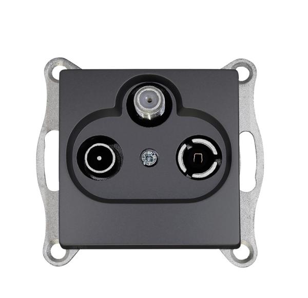 Gunsan Visage Multimedia Sat TV Radio Antennendose Dunkelsilber